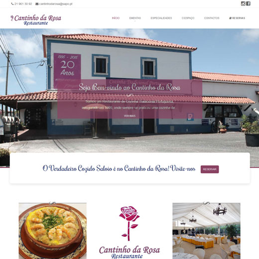 cantinho da rosa website